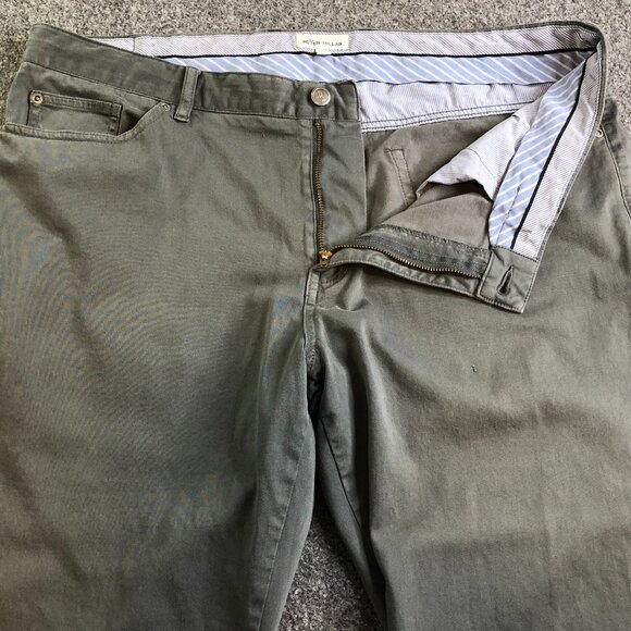 Peter Millar Pants Mens 40x30 Gray Five Pocket Golf Sateen Performance - Picture 1 of 14